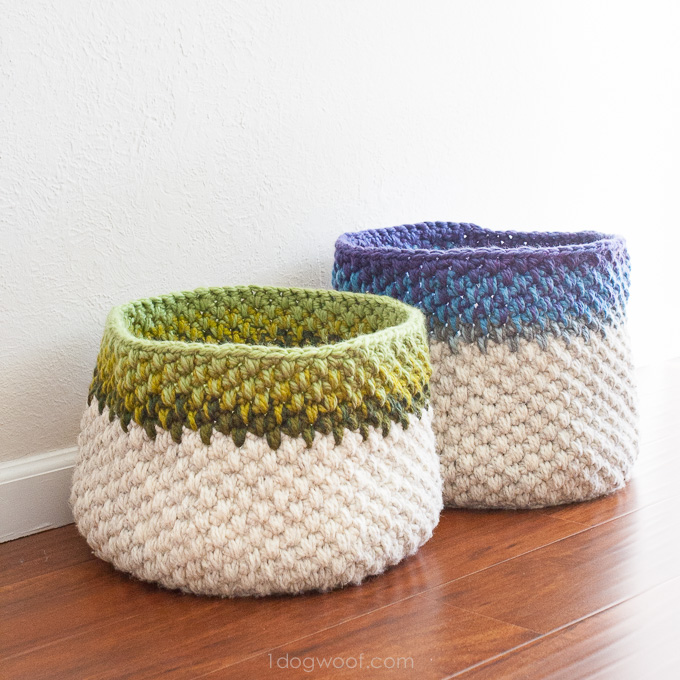 Color Block Crochet Basket Pattern