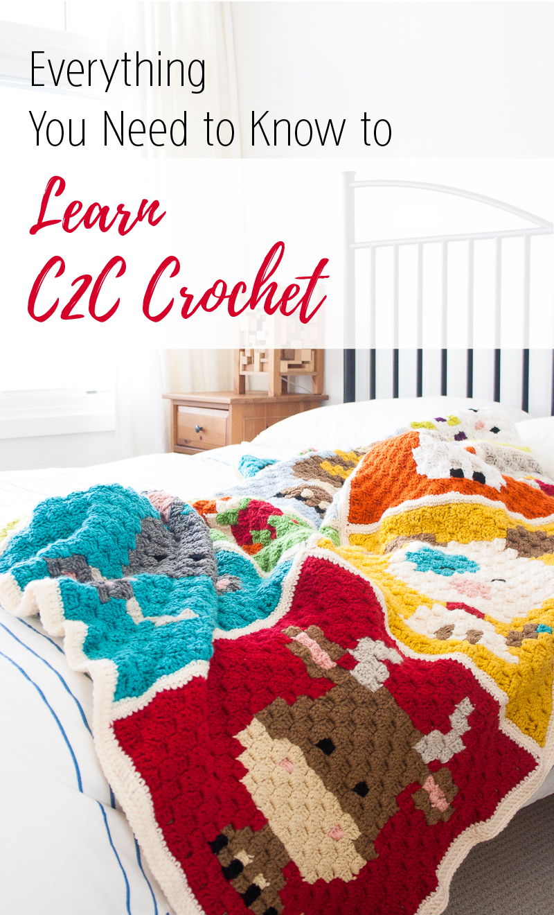 Everything You Need to Know to Learn C2C Crochet , includes videos, instructions and pictorials. | www.ssjjudo.com