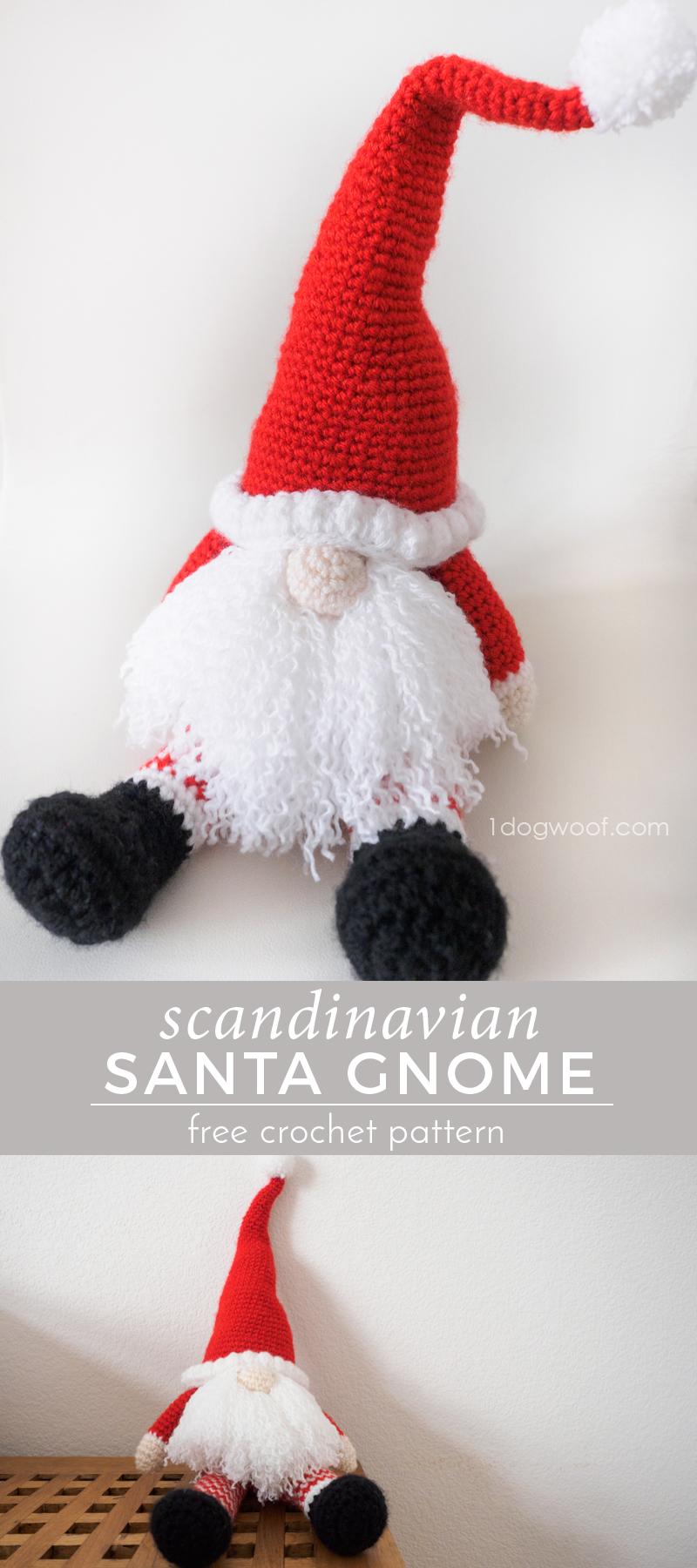北欧圣诞老人侏儒免费钩针模式。做一个完美的手工圣诞礼物!| www.ssjjudo.com
