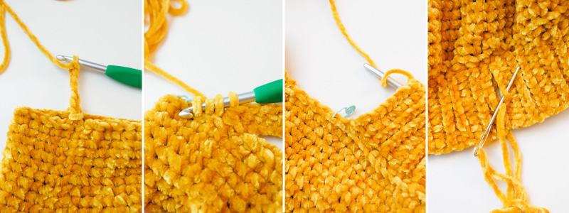 Adding the ribbed cuffs