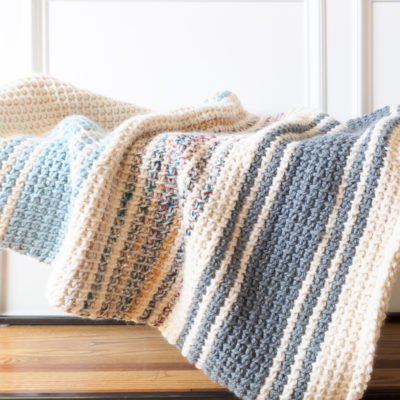 白日梦：一个简单的条纹突尼斯钩针编织毛毯