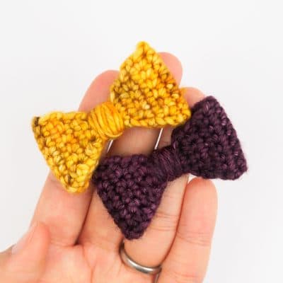 mini crochet bowtie