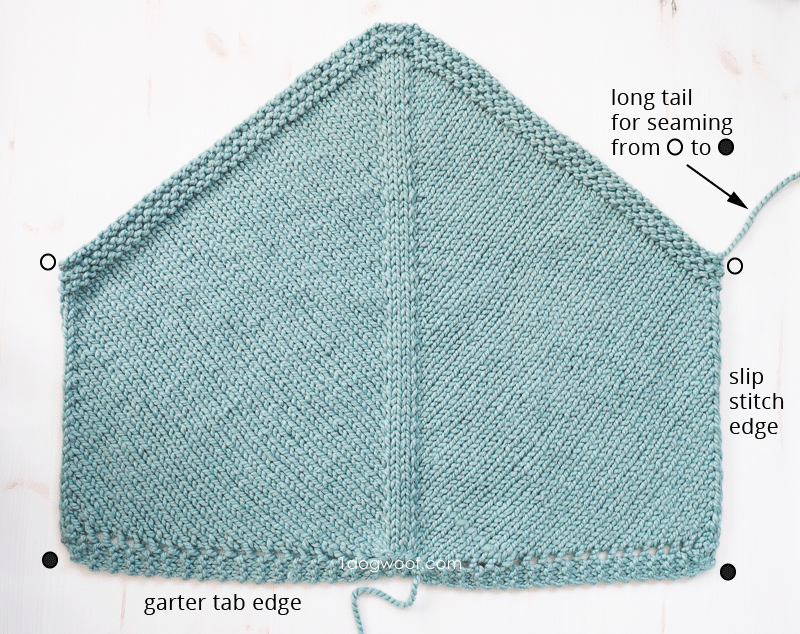 knit bandana cowl pentagon laid flat