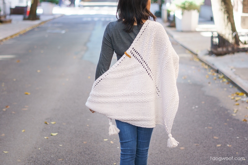 back view of Cider triangle shawl