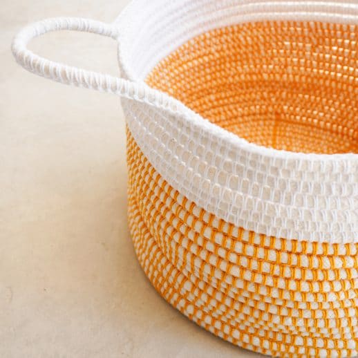 customizable handles on crochet basket
