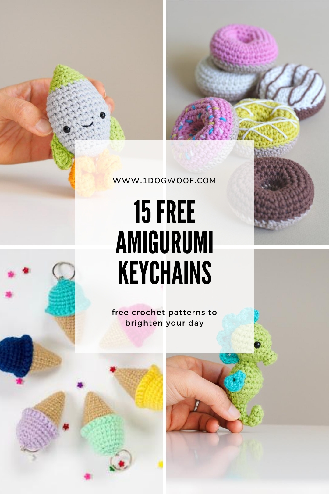 15.Free Must-Make Amigurumi Keychains for Bags, Purses, and Keys