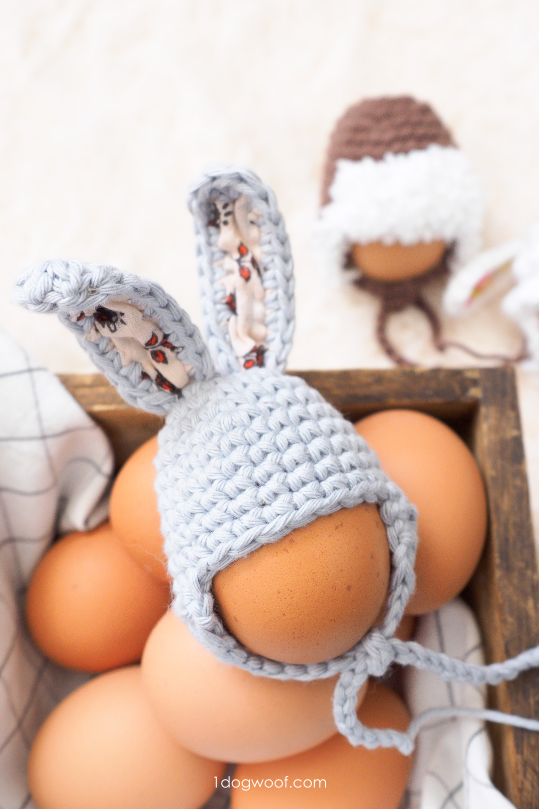 复活节彩蛋兔子帽钩针图案