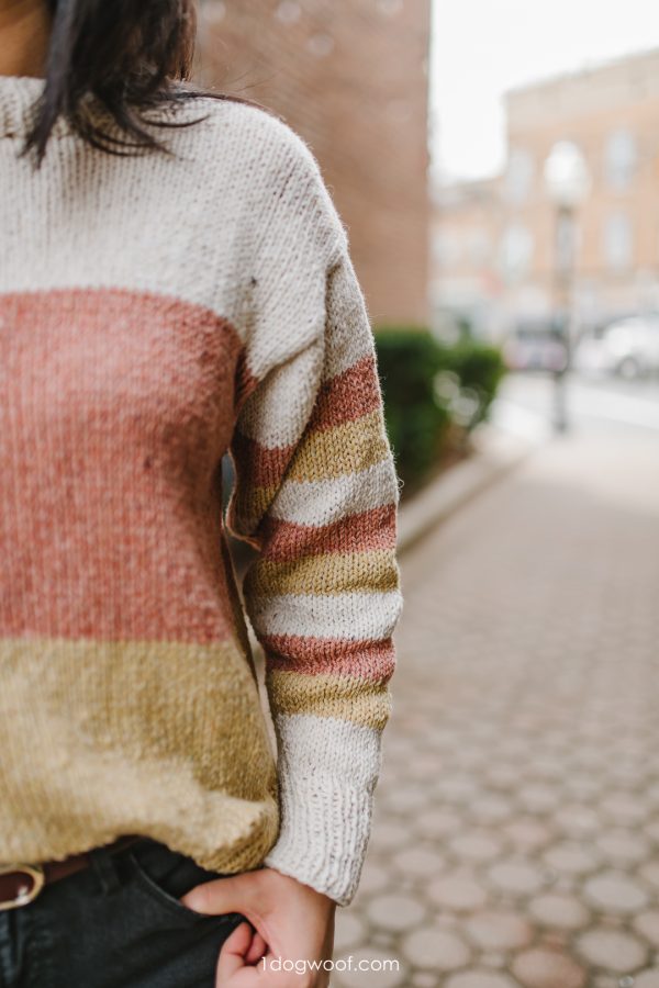 条纹袖毛衣编织模式